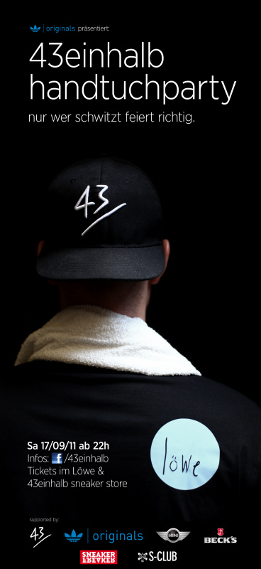 43einhalb x adidas BLUE x MINI x BECKS Handtuch Party