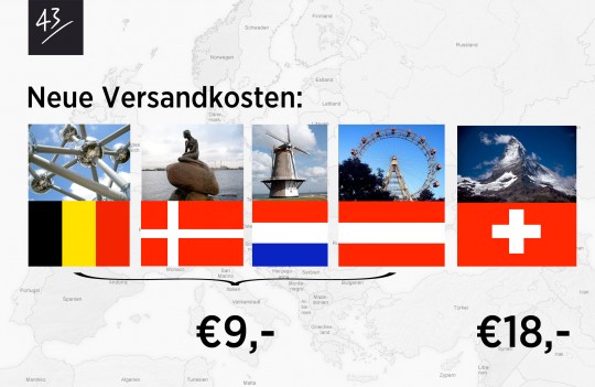 Neue Versandkosten für Europa