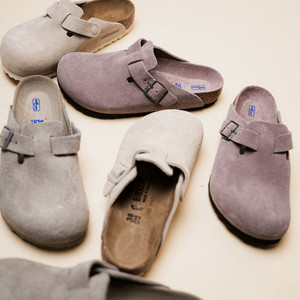 Boston Suede Leather Soft Footbed - Regular (faded purple tonal FB)