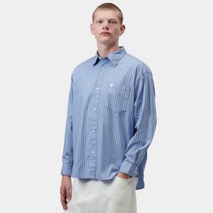 L/S Keene Shirt (keene stripe, curacao)