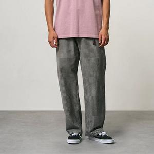 Dobby Plaid Pant Straight Fit Stone